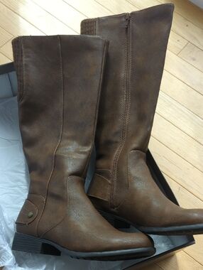 Life Stride Knee High Brown Wide Calf Riding Boot